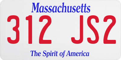 MA license plate 312JS2
