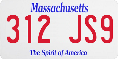 MA license plate 312JS9