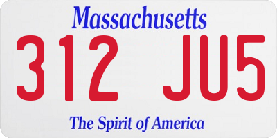 MA license plate 312JU5
