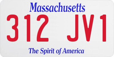 MA license plate 312JV1