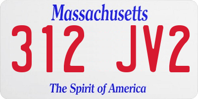 MA license plate 312JV2