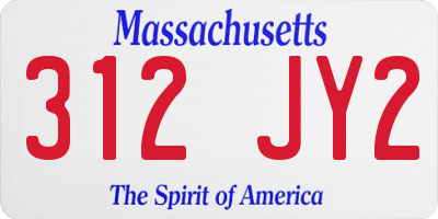 MA license plate 312JY2
