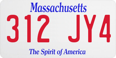 MA license plate 312JY4