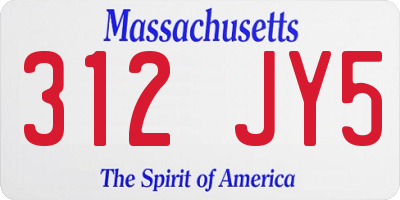 MA license plate 312JY5