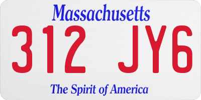 MA license plate 312JY6