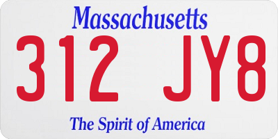 MA license plate 312JY8