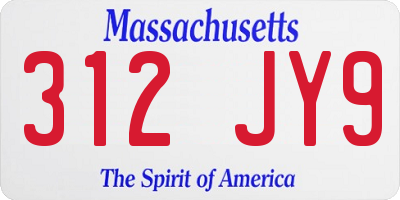 MA license plate 312JY9