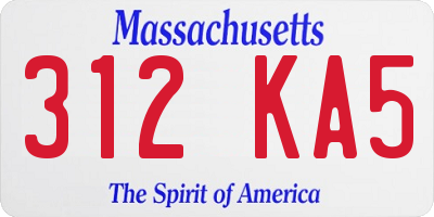 MA license plate 312KA5