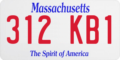 MA license plate 312KB1