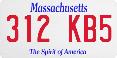 MA license plate 312KB5