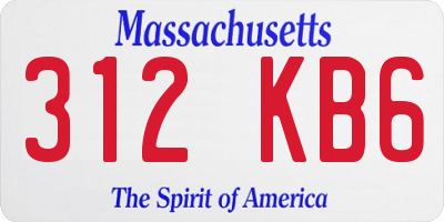 MA license plate 312KB6