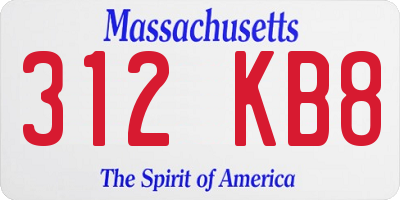 MA license plate 312KB8