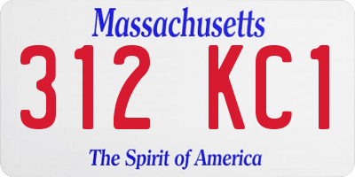 MA license plate 312KC1