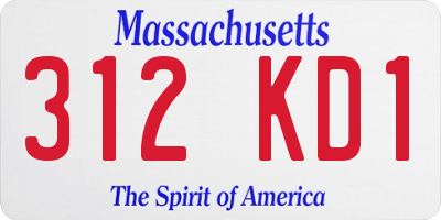 MA license plate 312KD1
