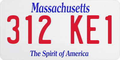 MA license plate 312KE1