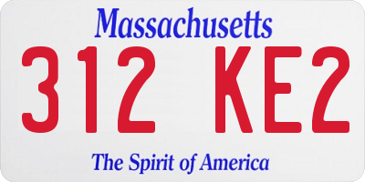 MA license plate 312KE2