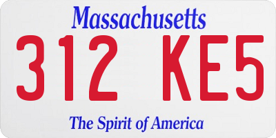 MA license plate 312KE5