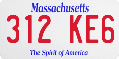 MA license plate 312KE6
