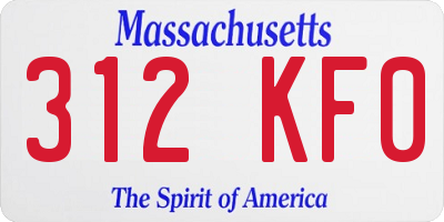 MA license plate 312KF0