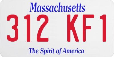 MA license plate 312KF1