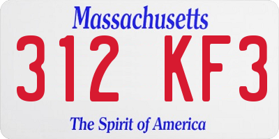 MA license plate 312KF3