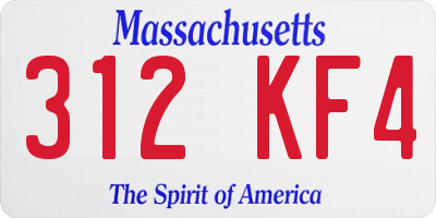 MA license plate 312KF4
