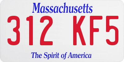 MA license plate 312KF5