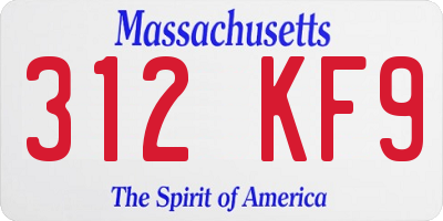 MA license plate 312KF9
