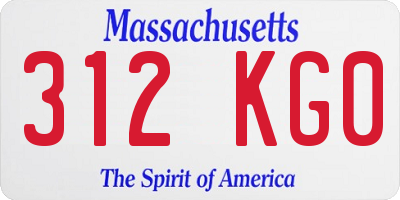 MA license plate 312KG0