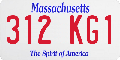 MA license plate 312KG1
