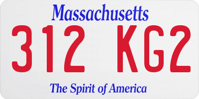 MA license plate 312KG2