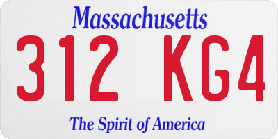 MA license plate 312KG4