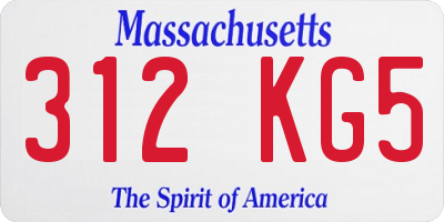 MA license plate 312KG5