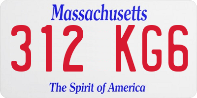 MA license plate 312KG6