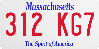 MA license plate 312KG7
