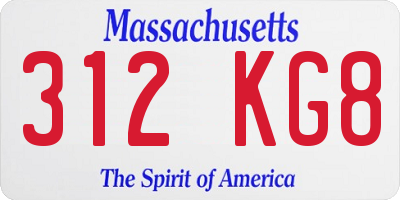 MA license plate 312KG8