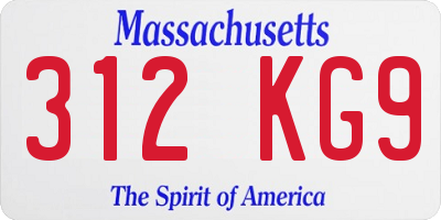 MA license plate 312KG9