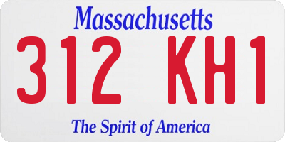 MA license plate 312KH1