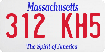 MA license plate 312KH5