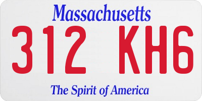 MA license plate 312KH6