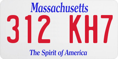 MA license plate 312KH7