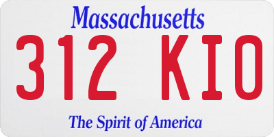 MA license plate 312KI0