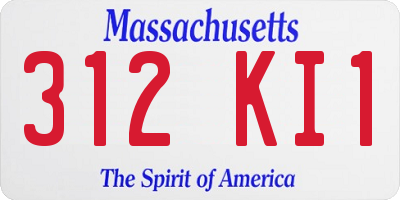 MA license plate 312KI1