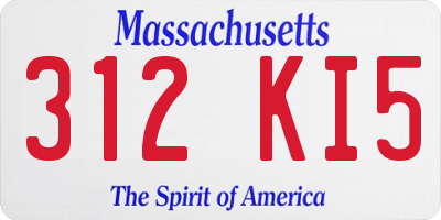 MA license plate 312KI5