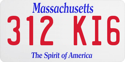 MA license plate 312KI6