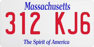 MA license plate 312KJ6