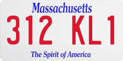 MA license plate 312KL1