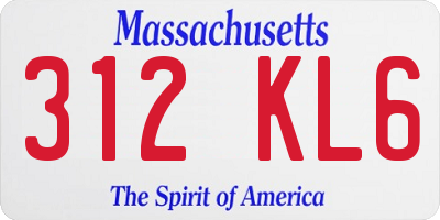 MA license plate 312KL6