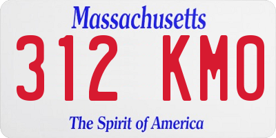 MA license plate 312KM0