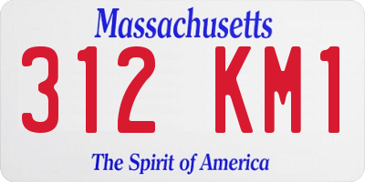 MA license plate 312KM1